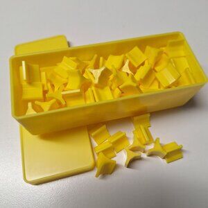 Yellow Castle Risk 1990 Board Game Replacement Pieces Tokens Plastic Case Box